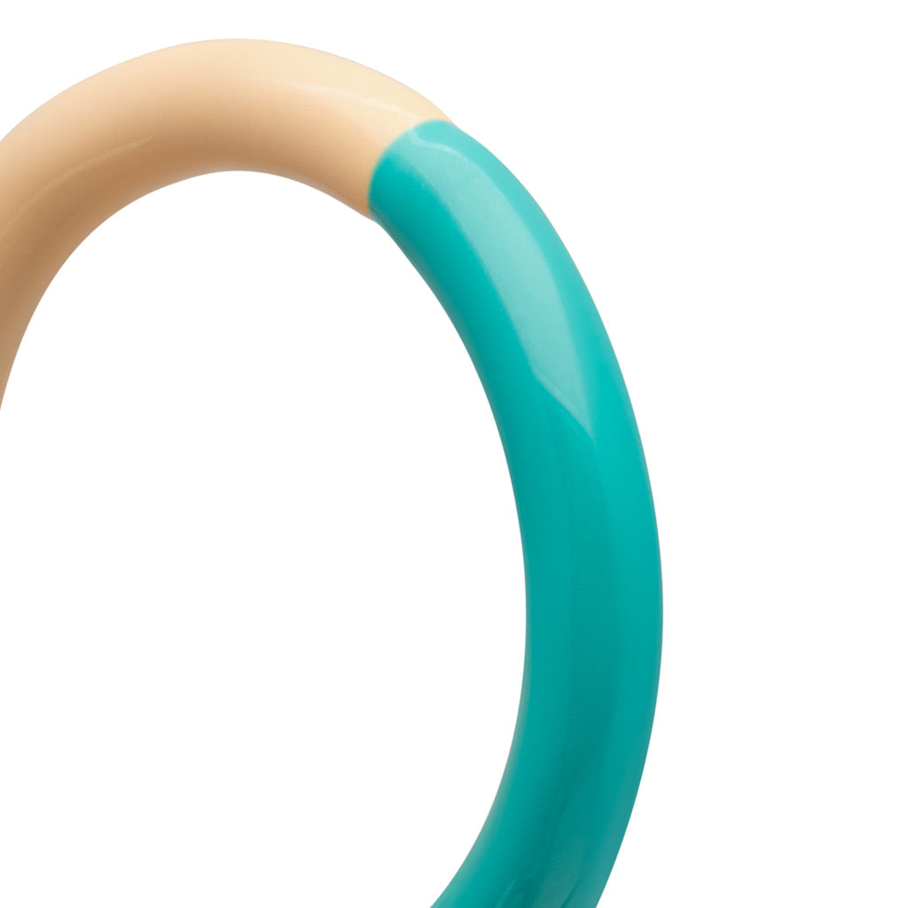 LULU Copenhagen Double Color Ring – PETROL-BUTTERCREAM