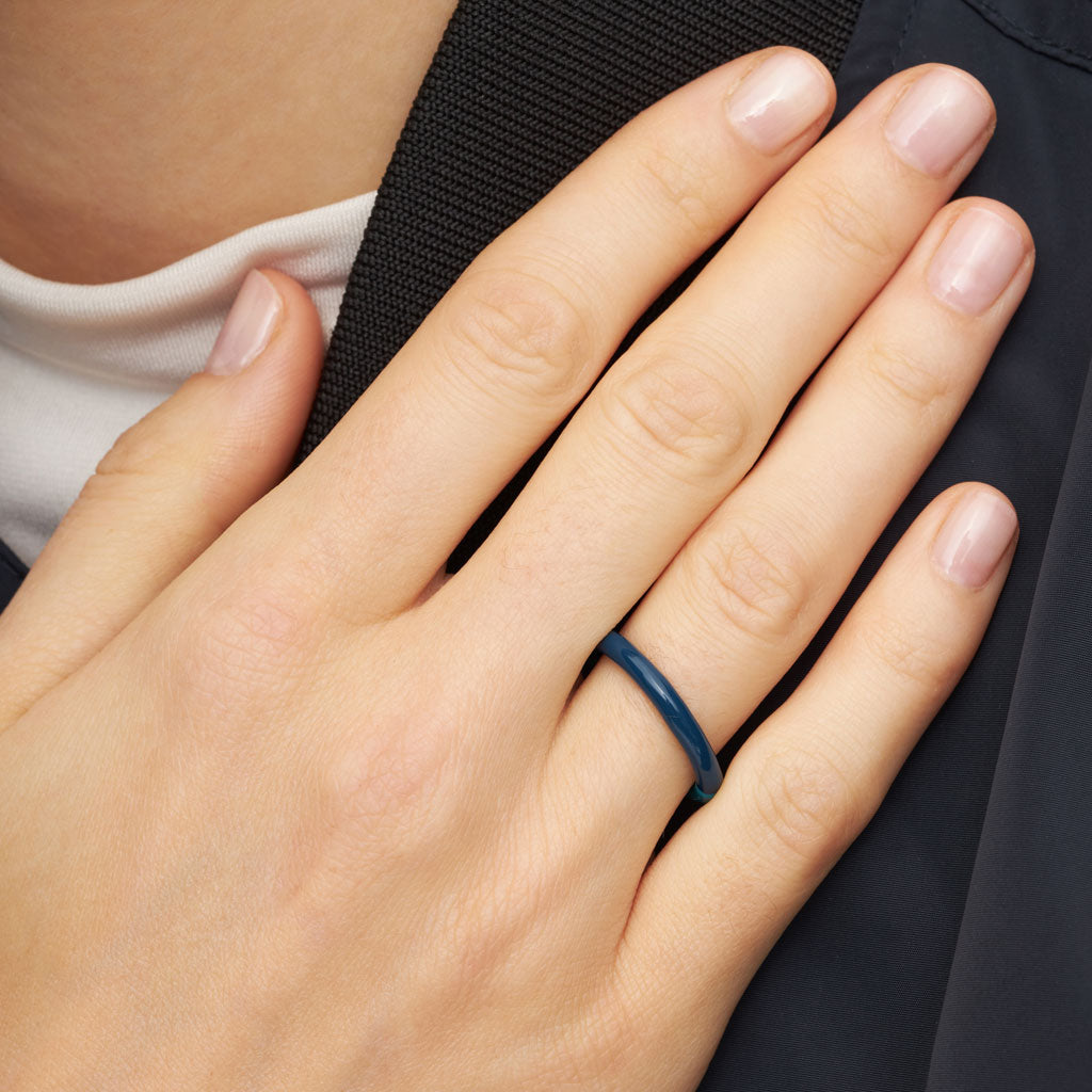 LULU Copenhagen Double Color Ring – Retro Dark Blue / Retro Blue