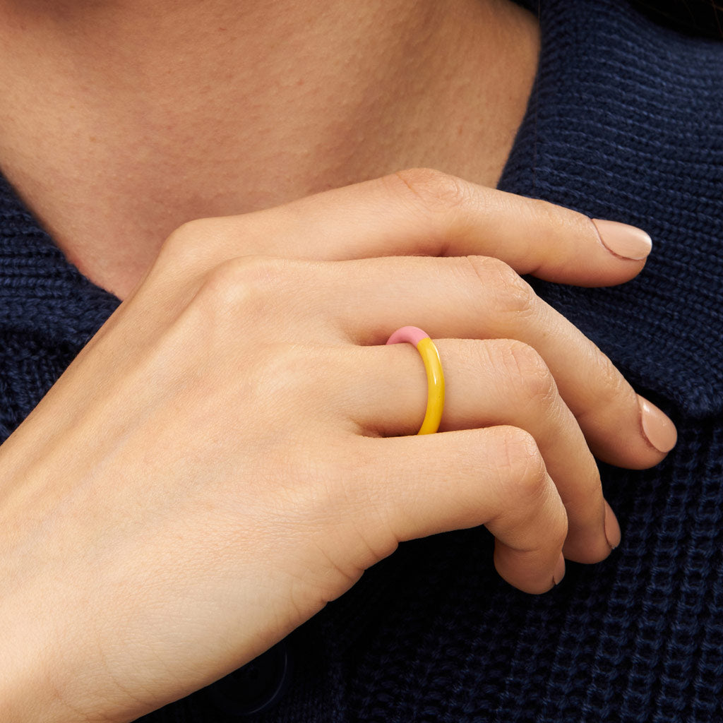 LULU Copenhagen Double Color Ring – Rose - Sunflower