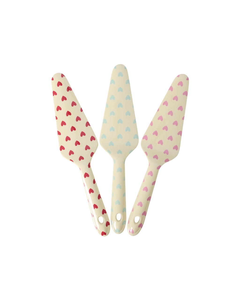 Rice Melamine Taartschep - Crème - Favorite Heart Print