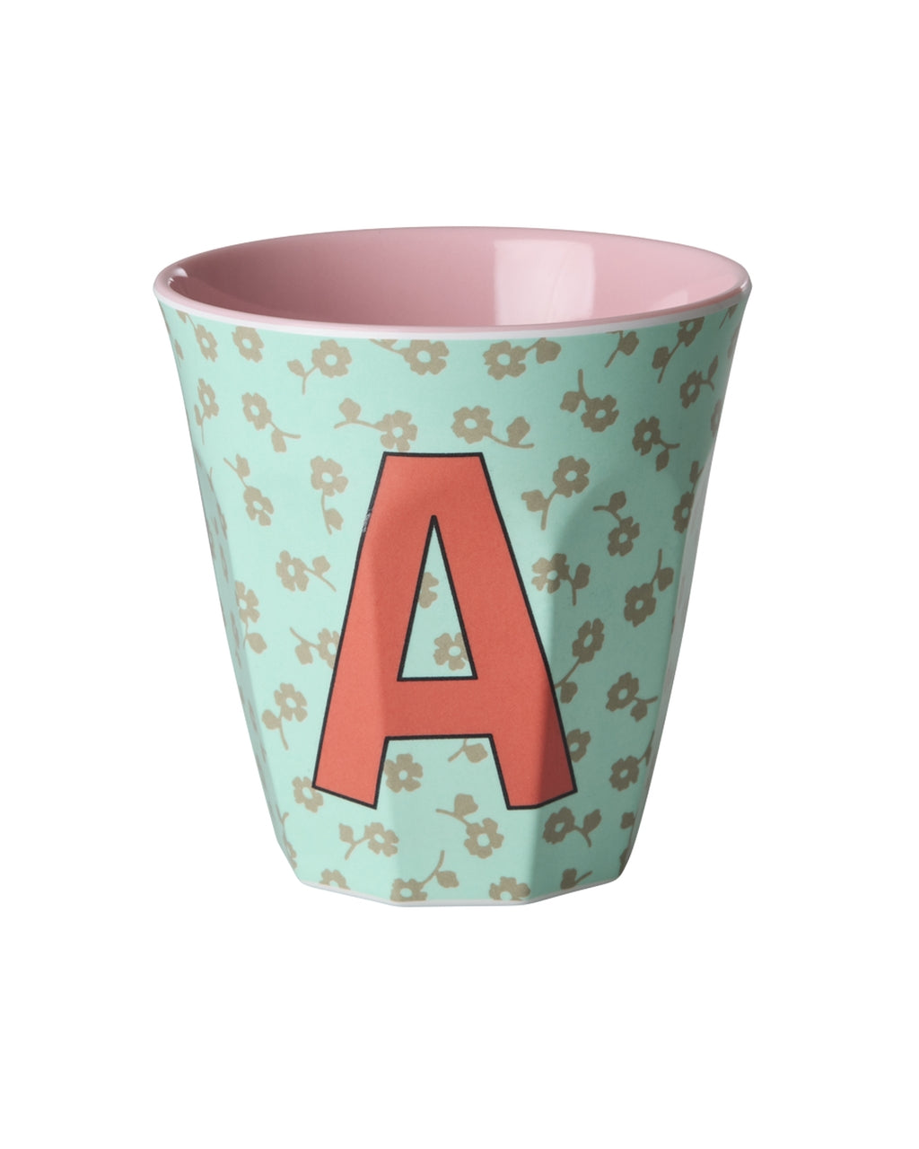 Rice beker medium - Letters Bloemen