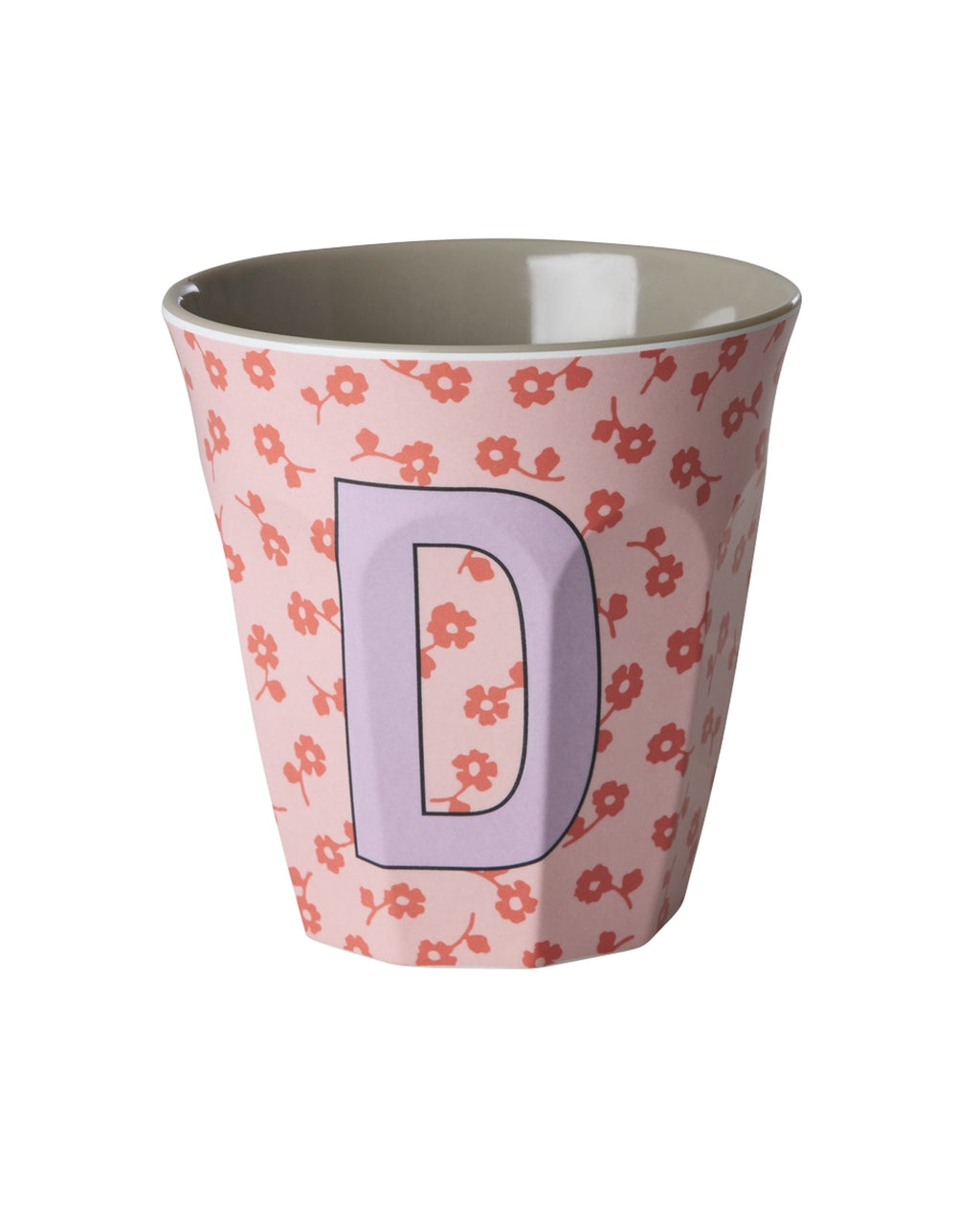 Rice beker medium - Letters Bloemen