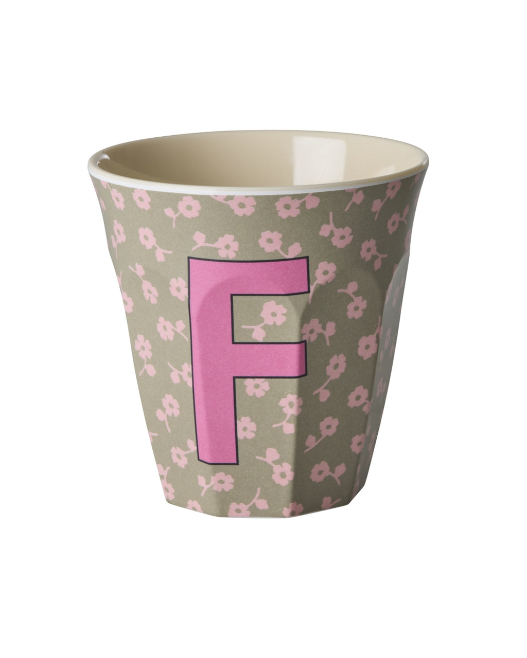Rice beker medium - Letters Bloemen