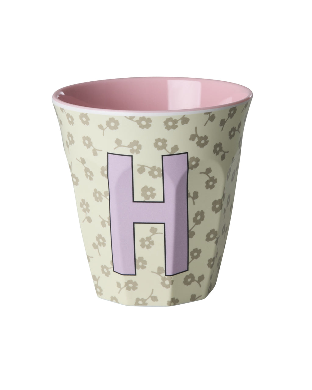 Rice beker medium - Letters Bloemen
