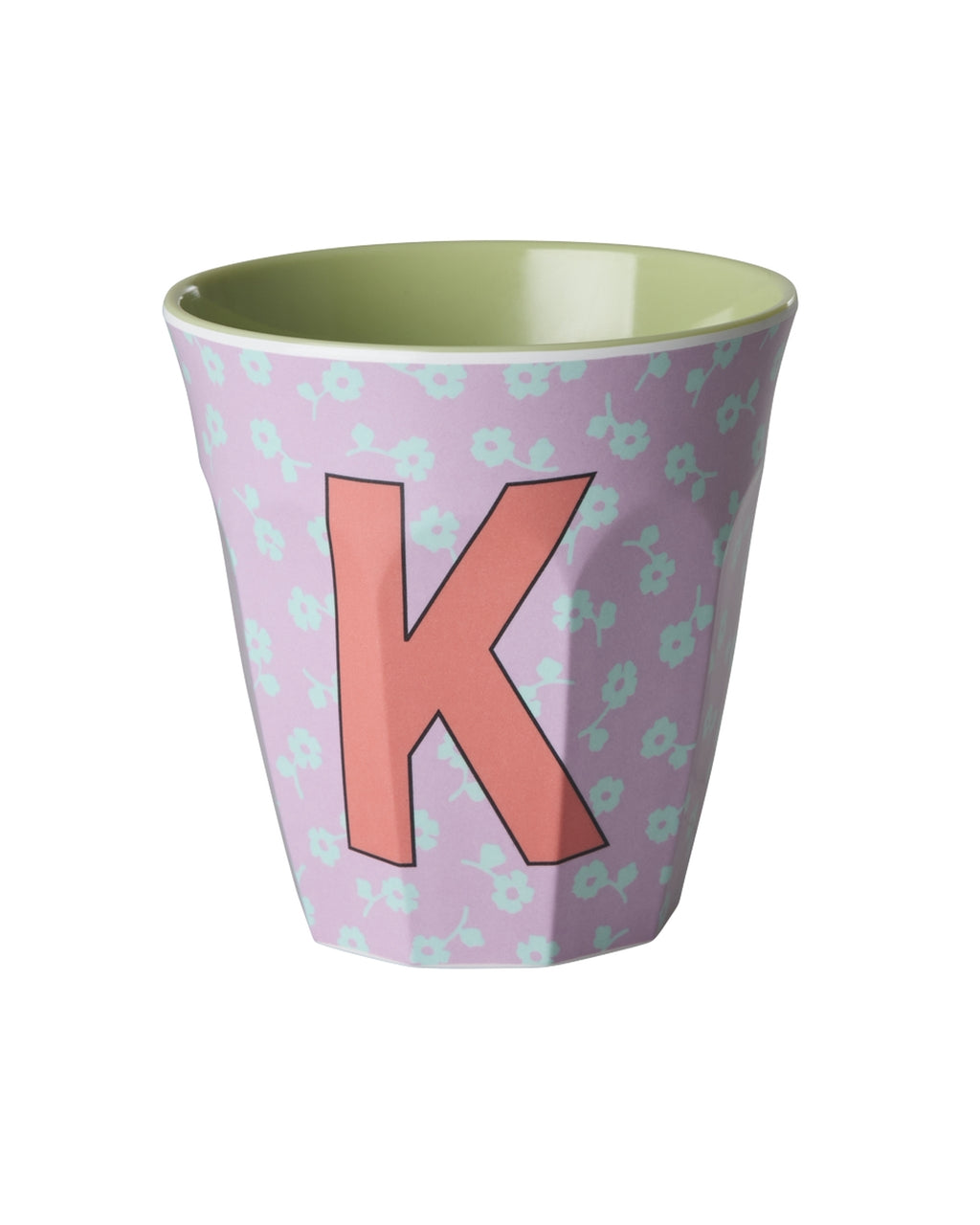 Rice beker medium - Letters Bloemen