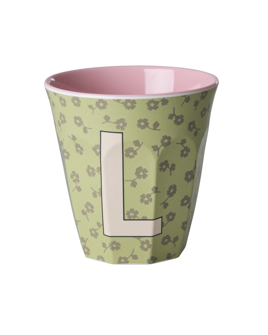 Rice beker medium - Letters Bloemen