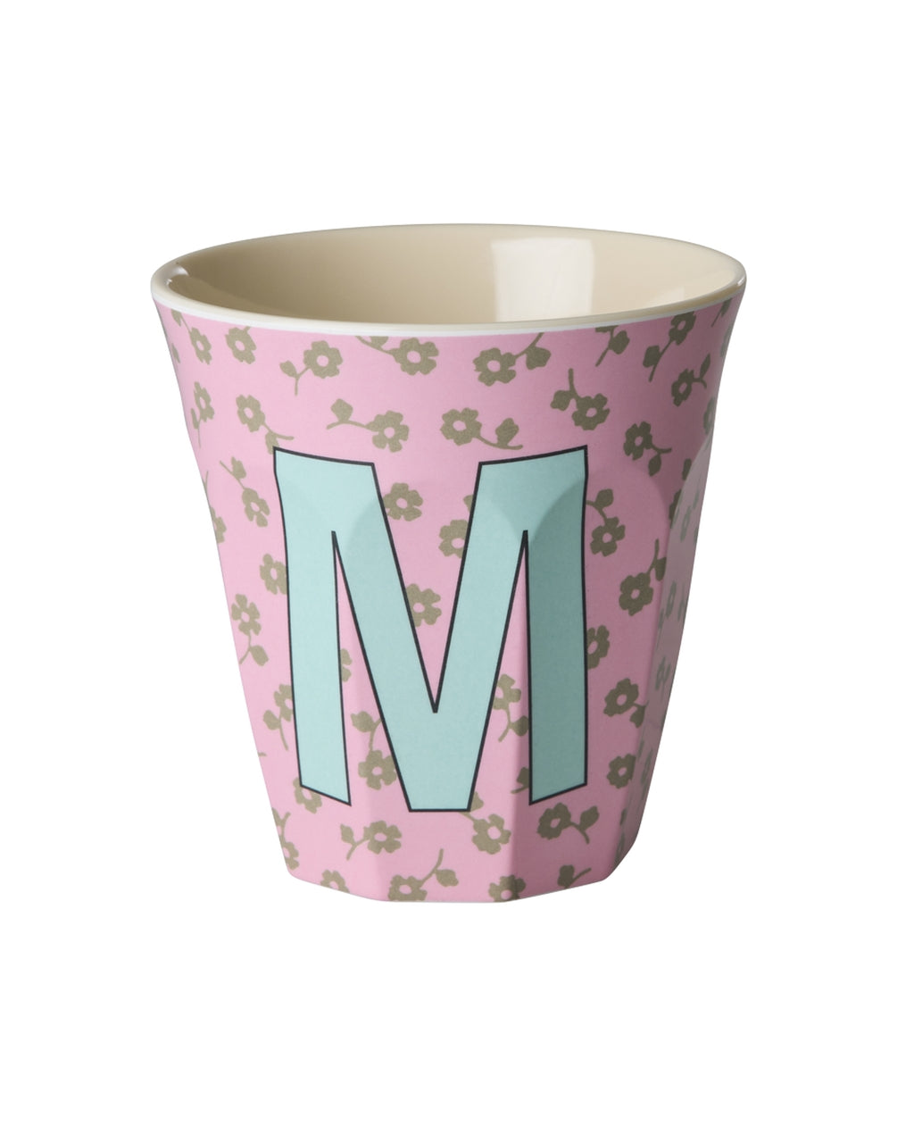 Rice beker medium - Letters Bloemen