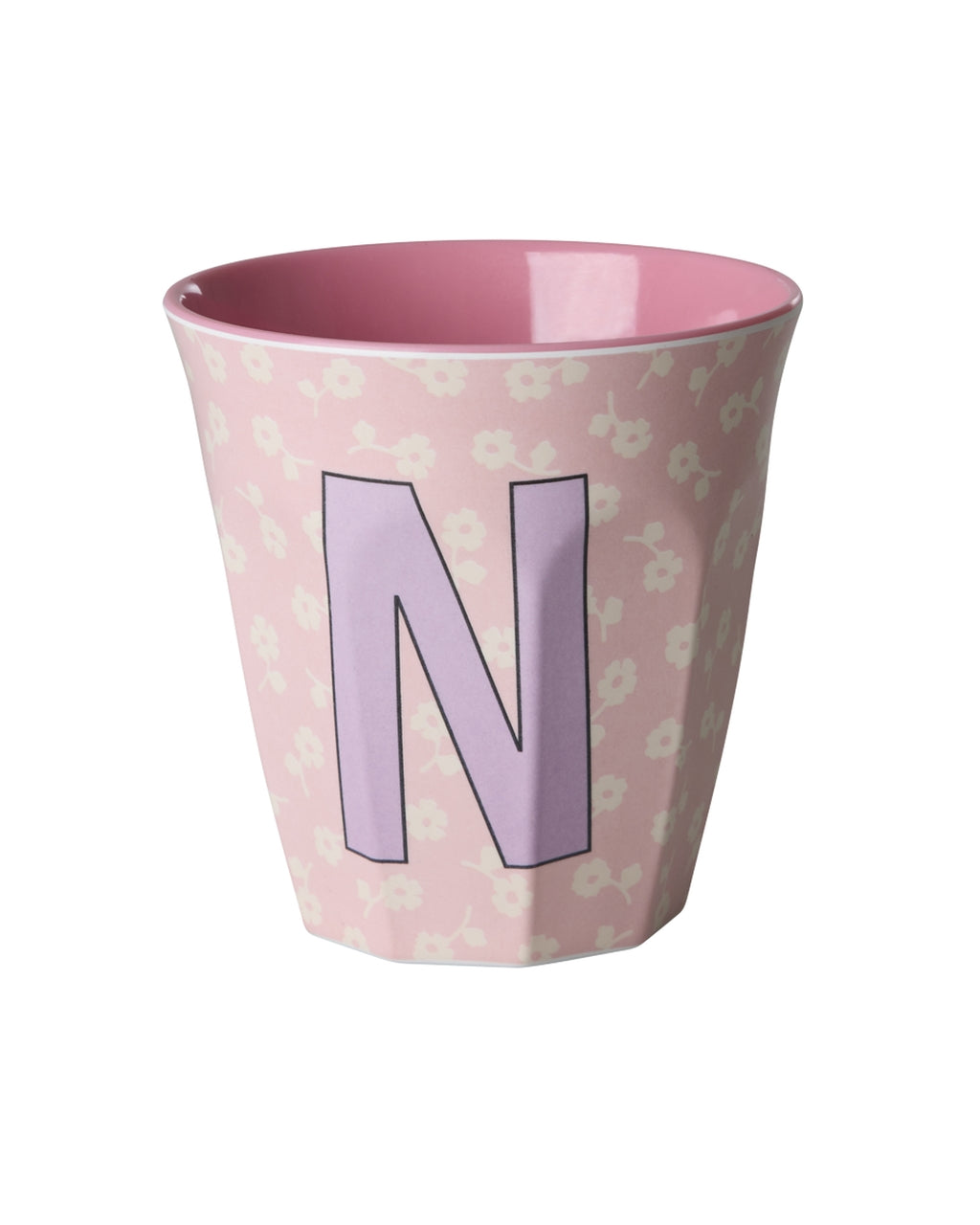Rice beker medium - Letters Bloemen