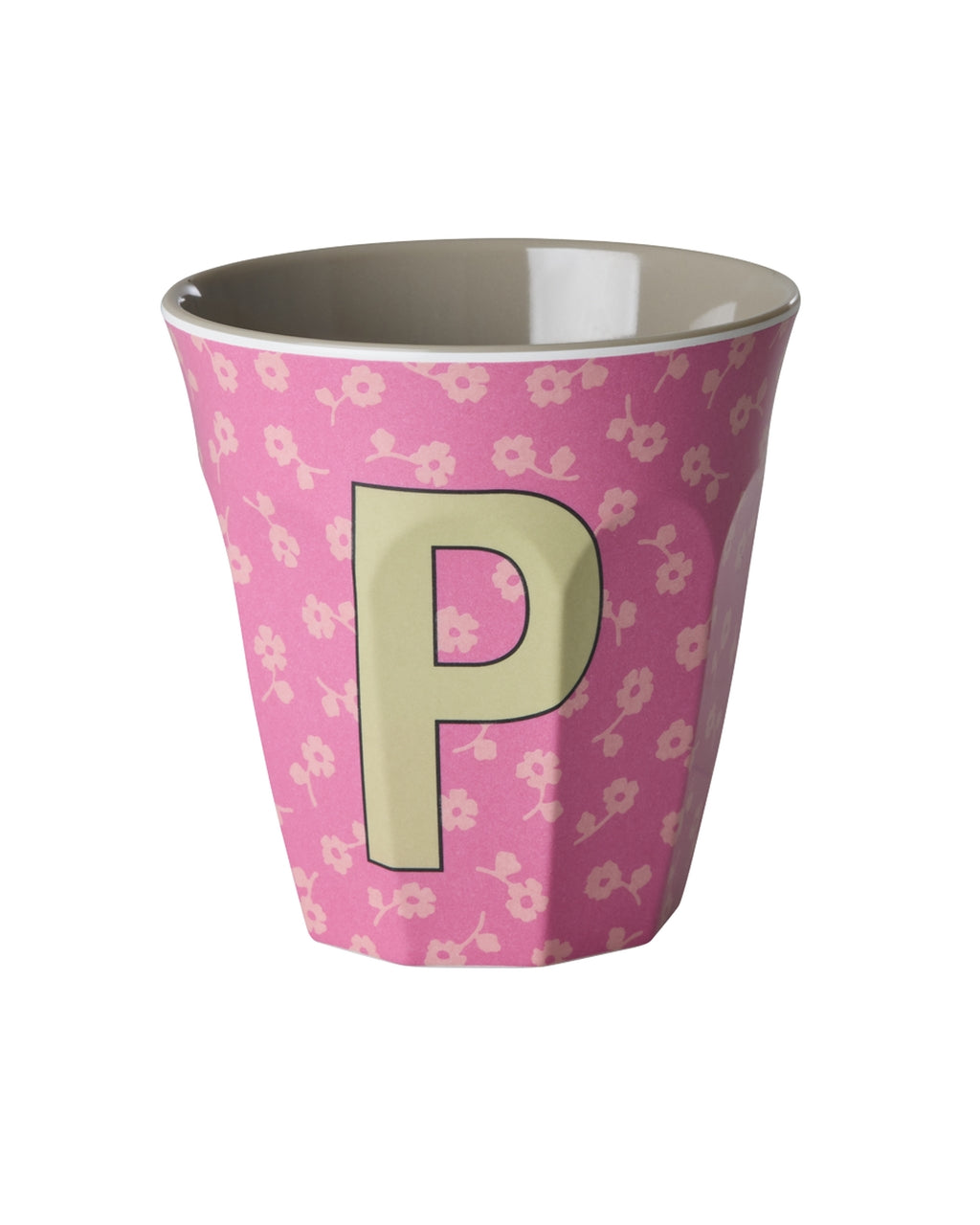 Rice beker medium - Letters Bloemen