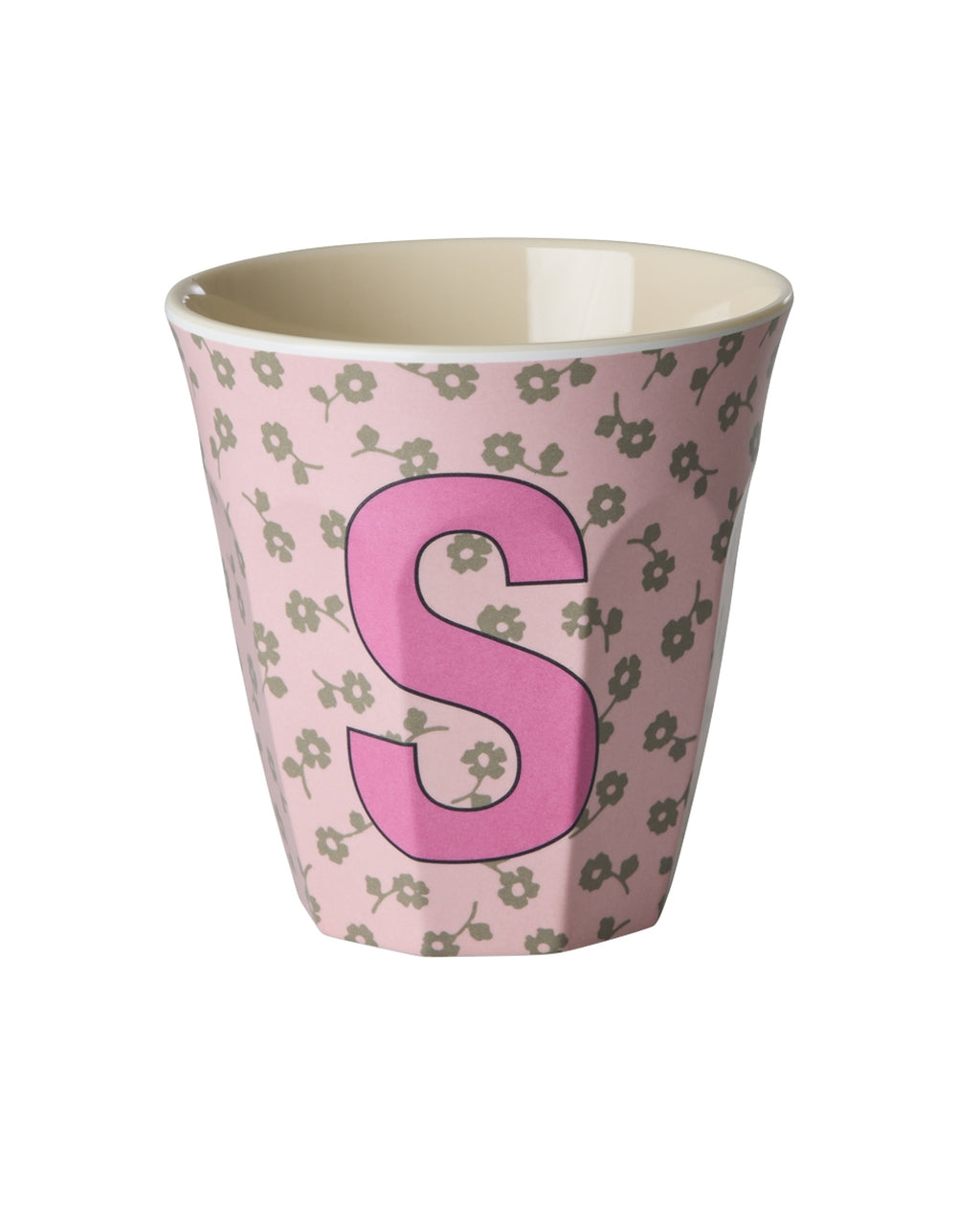 Rice beker medium - Letters Bloemen