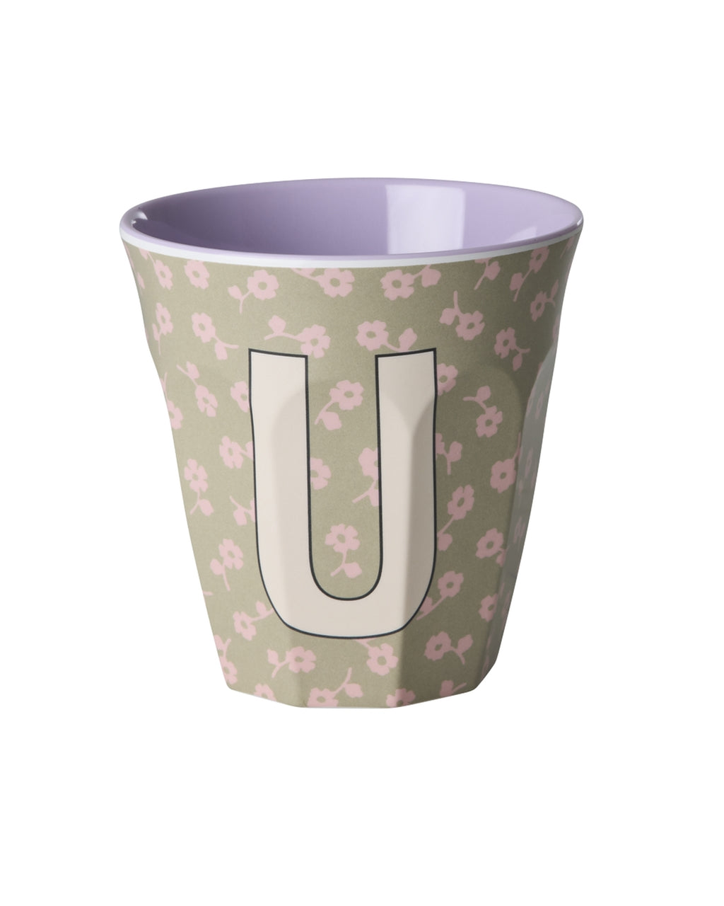 Rice beker medium - Letters Bloemen