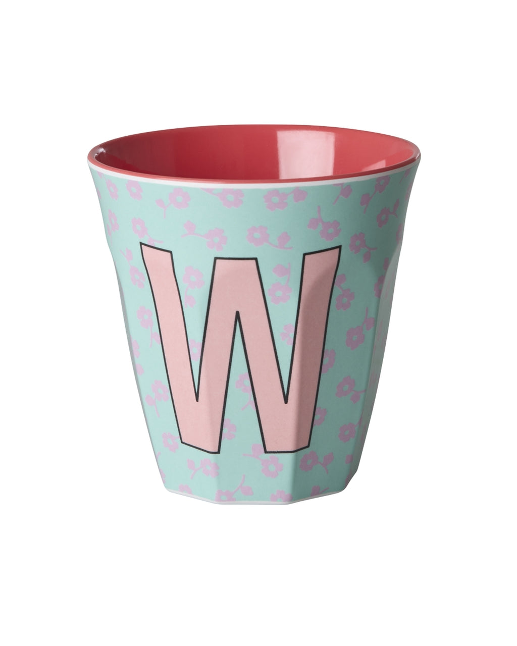Rice beker medium - Letters Bloemen