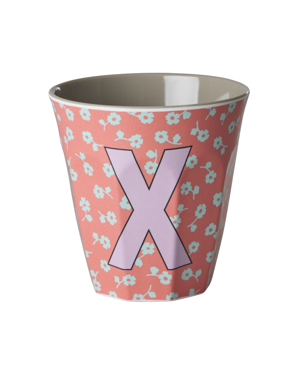 Rice beker medium - Letters Bloemen