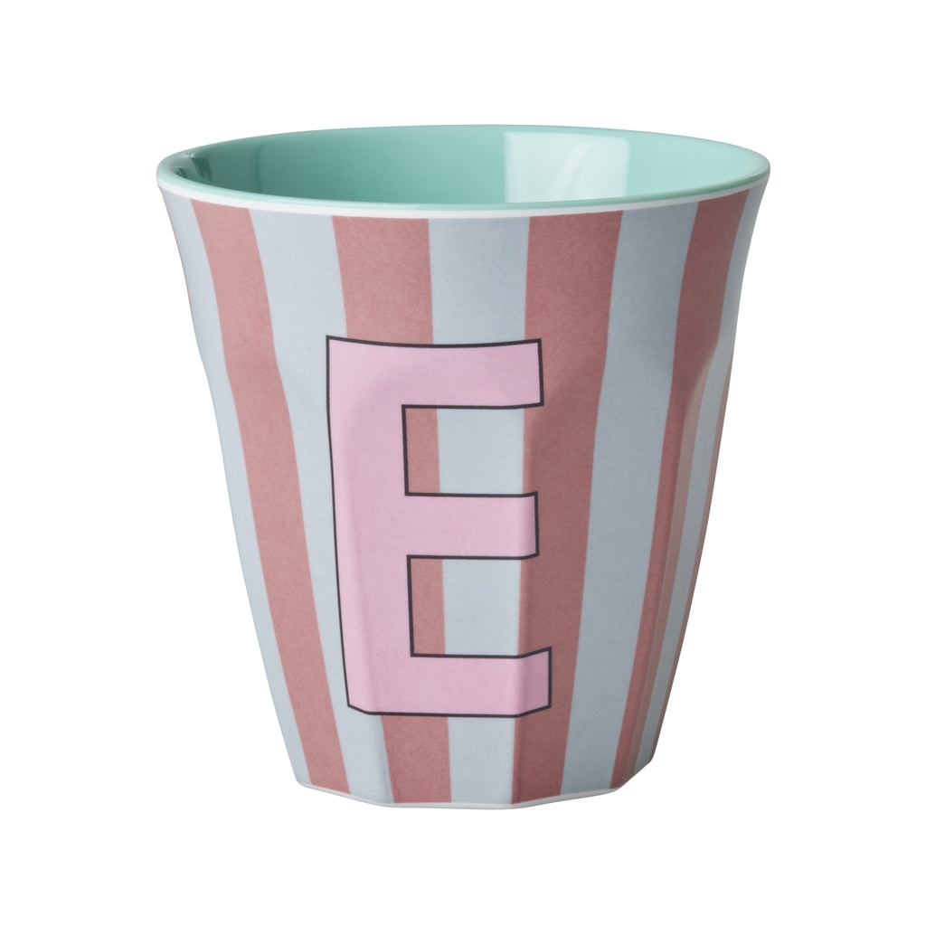 Rice Becher medium - Buchstaben Mehrfarbig - Pink Stripes