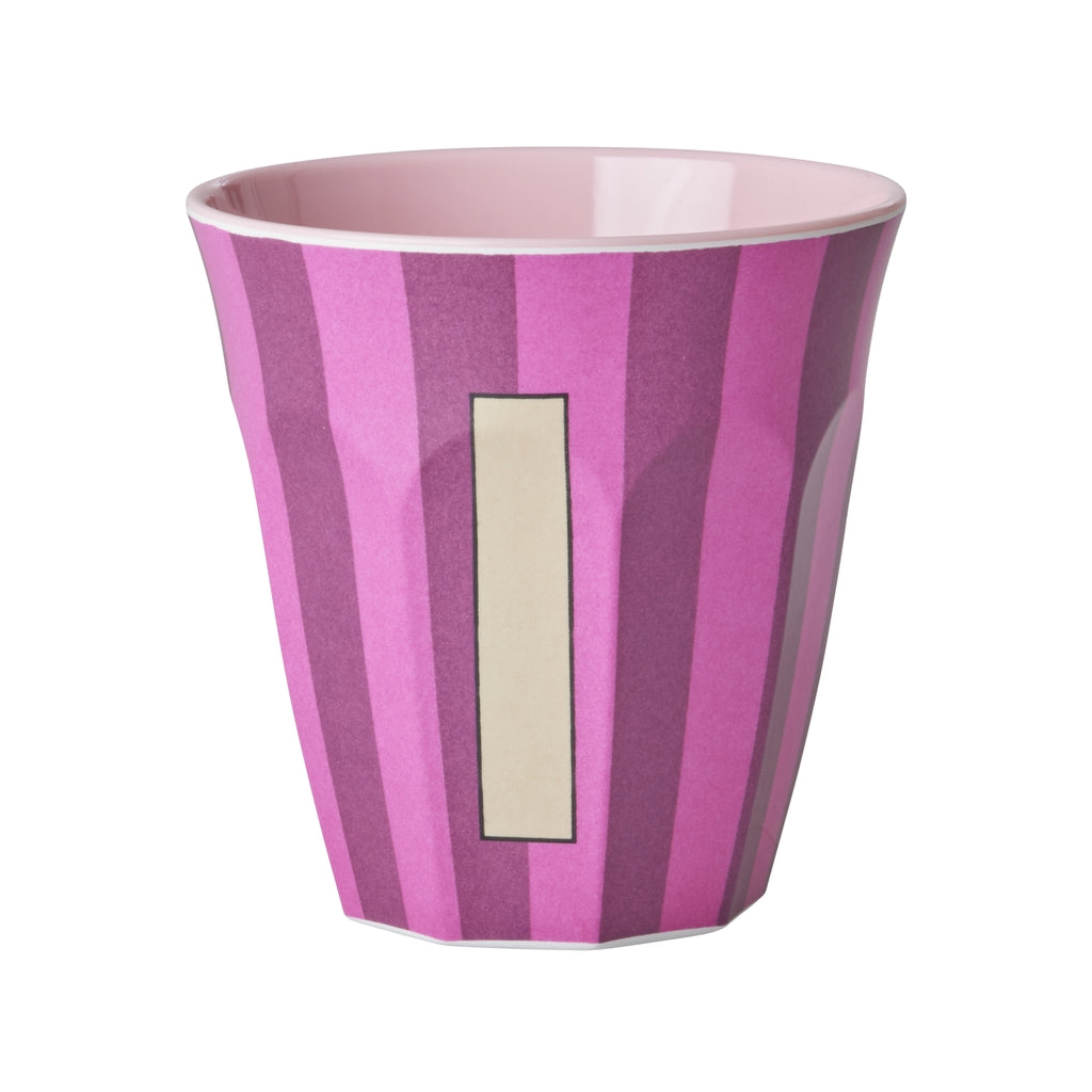 Rice Becher medium - Buchstaben Mehrfarbig - Pink Stripes