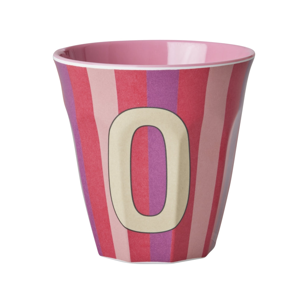 Rice Becher medium - Buchstaben Mehrfarbig - Pink Stripes