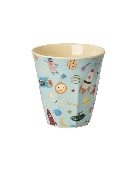 Melamine mug medium - light blue - Dogs in Space print