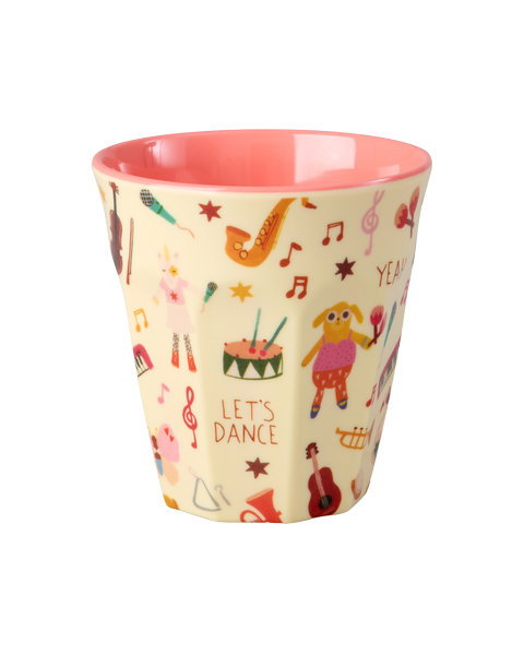 RICE Melaminbecher – Music Band Blue/Pink 250 ml