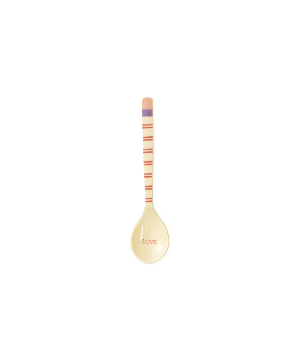 Theelepel - Crème - Stripey Love Print