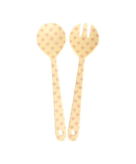 RICE Melamin Salatbesteck – Heart Print ❤️