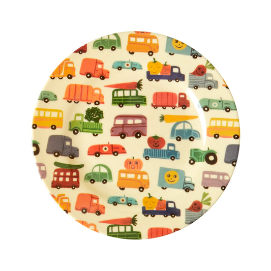 Beilagenteller - Mehrfarbig - Happy Cars Print