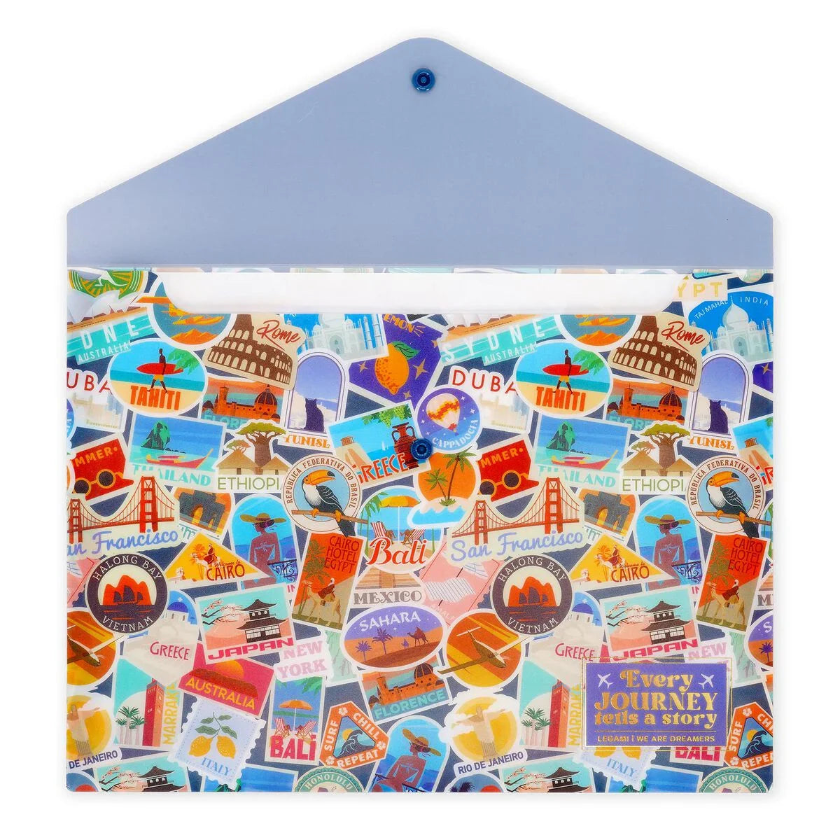 Dokumentenmappe "Travel Stickers" von Legami (DIN A4)