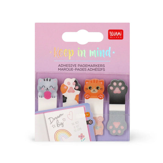 Selbstklebende Seitenmarkierer mit Katzen-Motiv "Kitty" von Legami