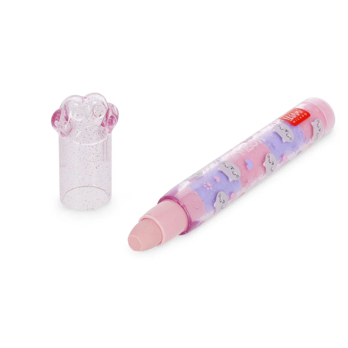 Stapelbarer Radiergummistift "Meow Kitty" mit Katzen-Motiv von Legami (mit Blaubeer-Duft)