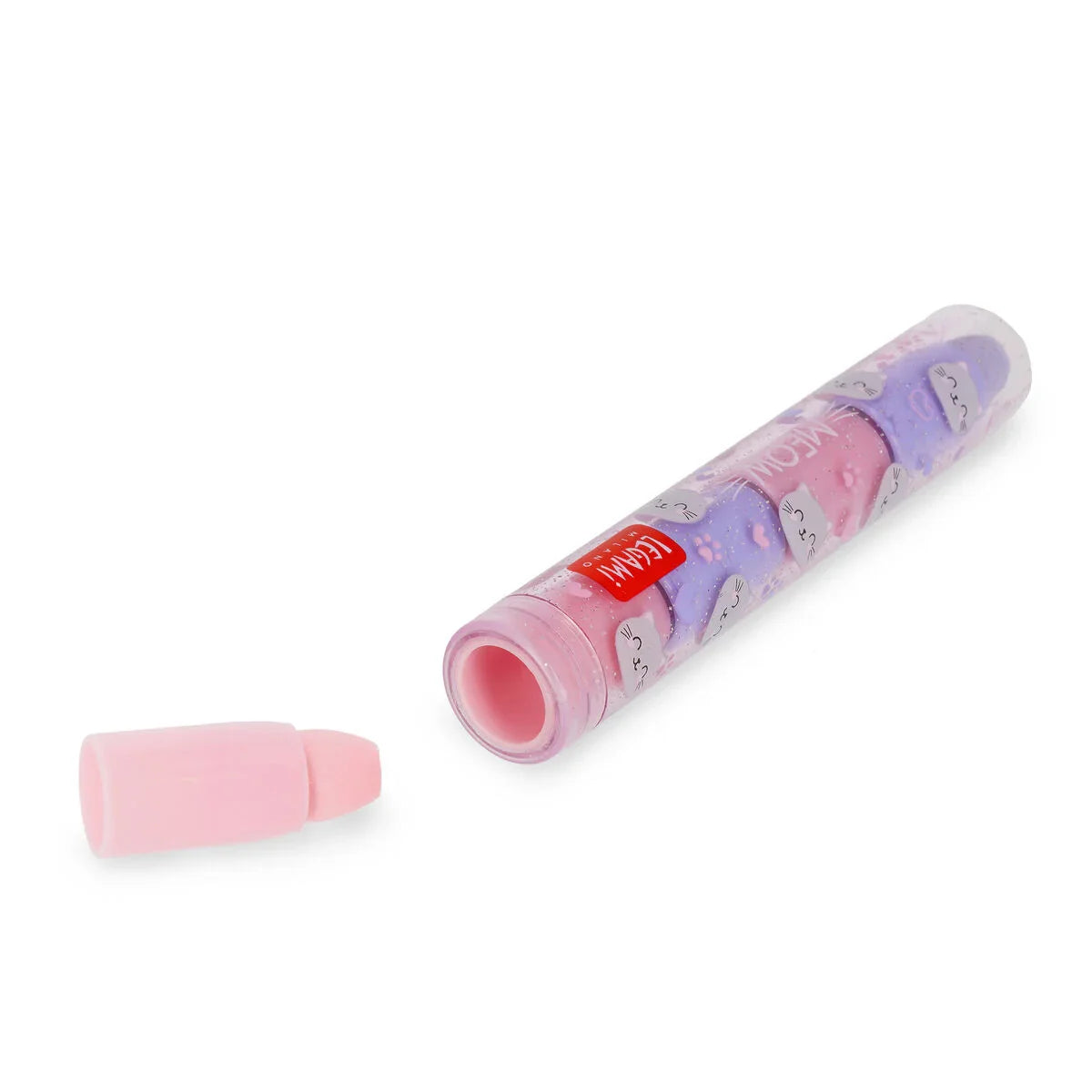 Stapelbarer Radiergummistift "Meow Kitty" mit Katzen-Motiv von Legami (mit Blaubeer-Duft)