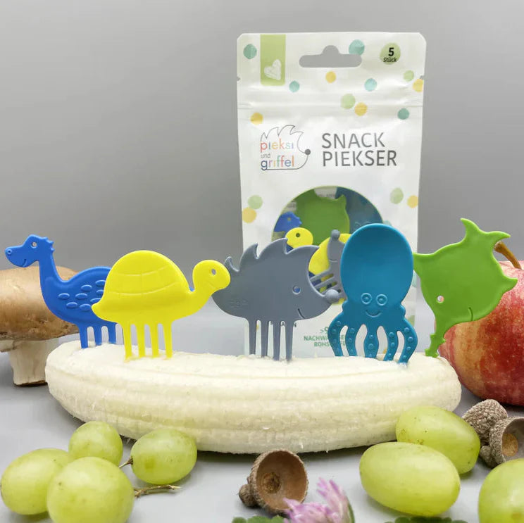 Gemischtes Snackpiekser Set "Funky Friends" von Pieksi & Griffel, 5er Set