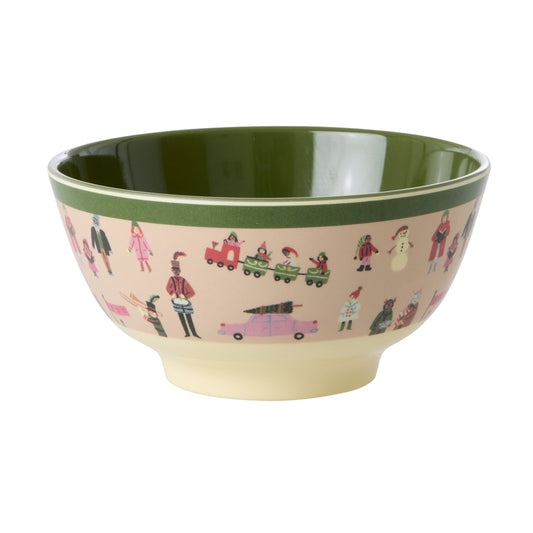 Rice Müslischale medium - Gräuliches Pink - Holiday Print