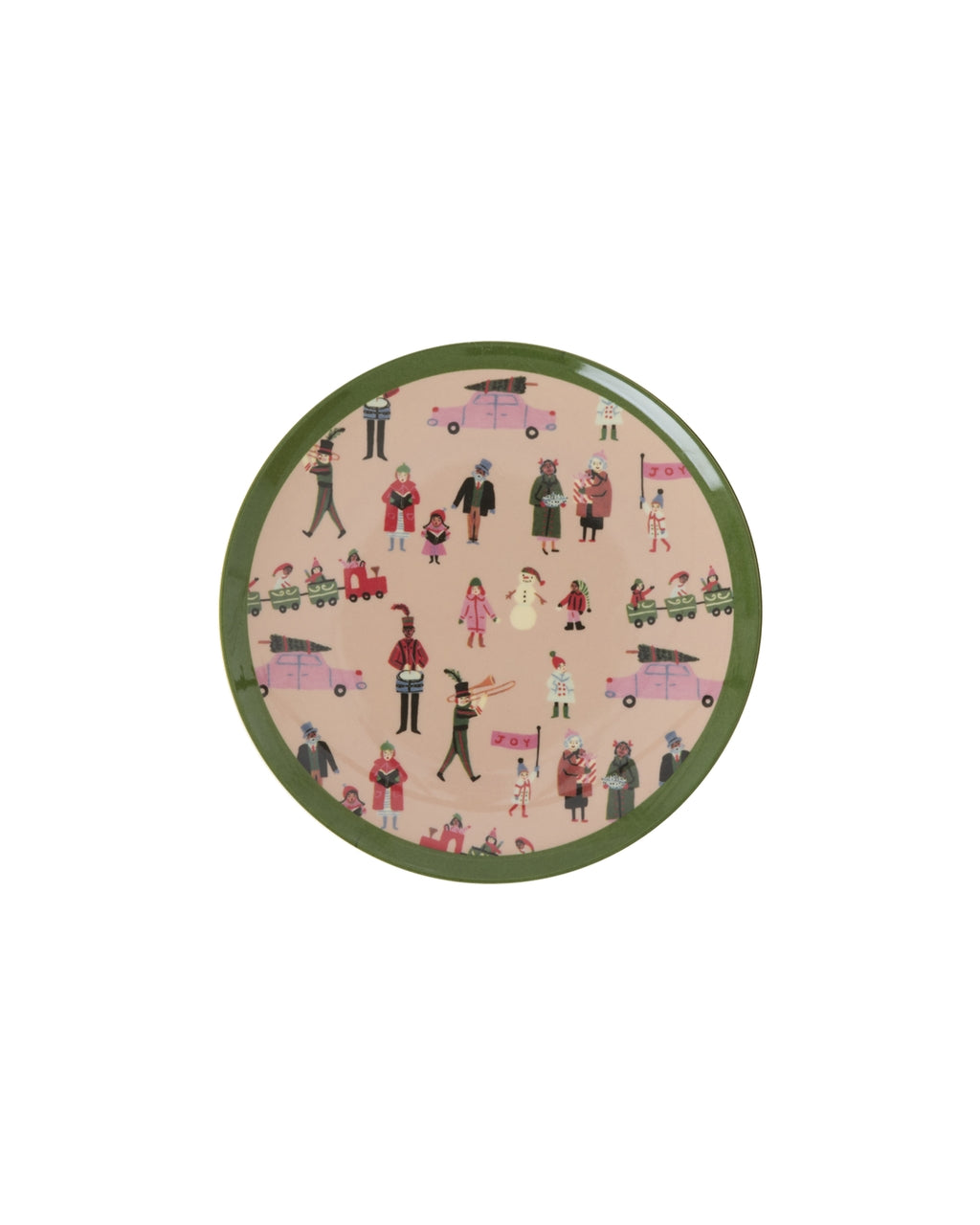 Kleine Rund Kuchenplatte - Gräuliches Pink - Holiday Print