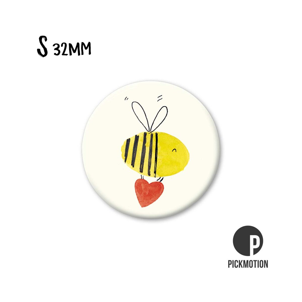 Magneet rond 32 mm "Bee Heart"