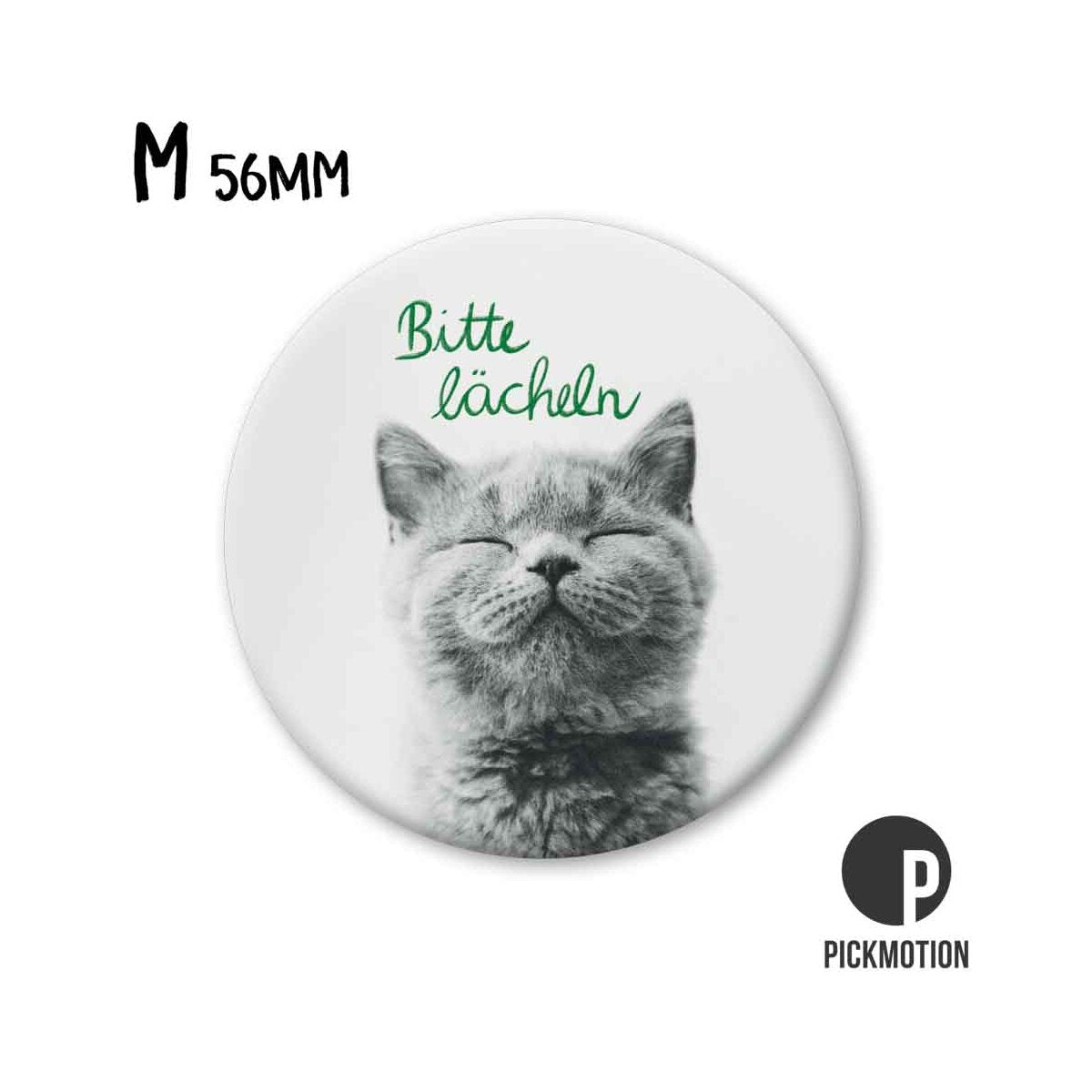 Magnet round 56mm "Please smile cat"