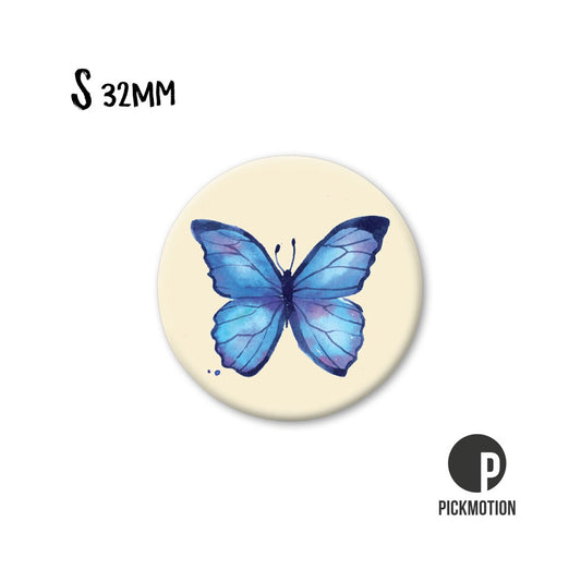 Magnet rund 32mm "Blue Butterfly"