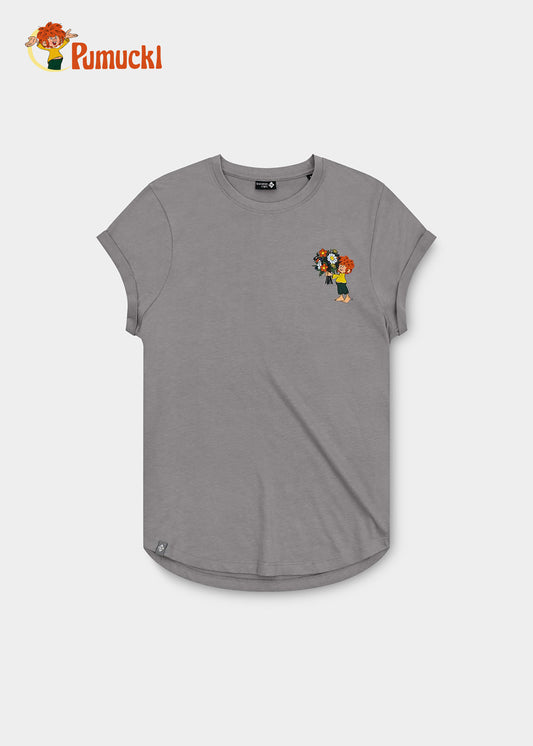 T-Shirt "Pumuckl Blumenstrauß" - grau