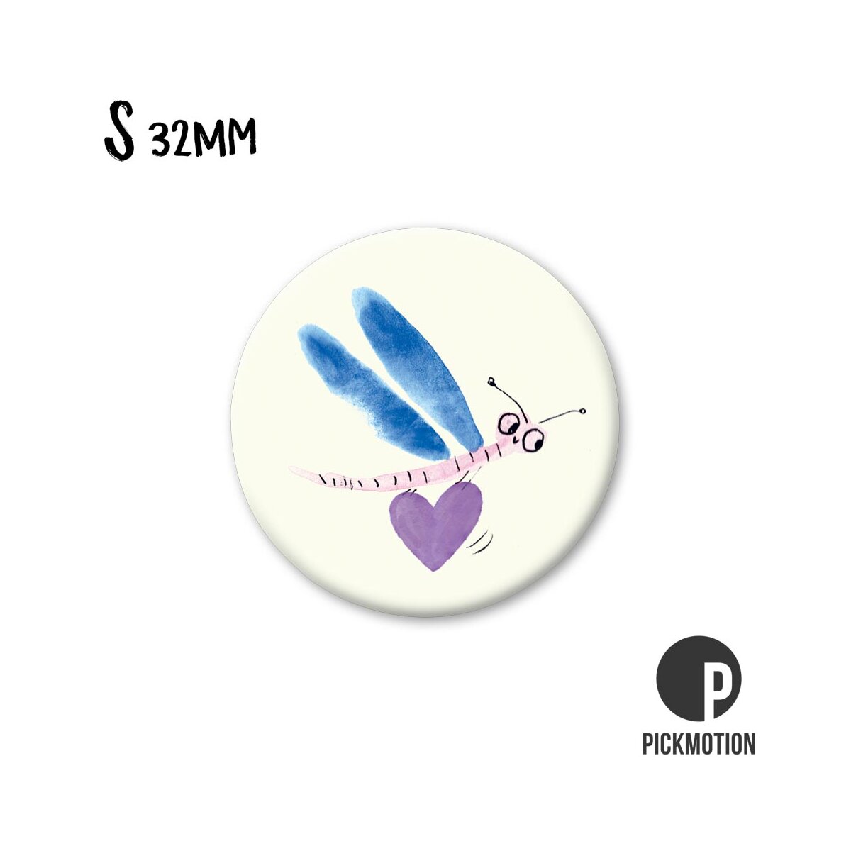 Magneet rond 32mm "Libelle hart"
