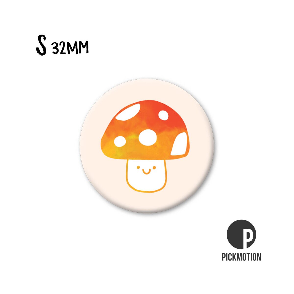 Round Magnet 32mm "Happy Mushroom"