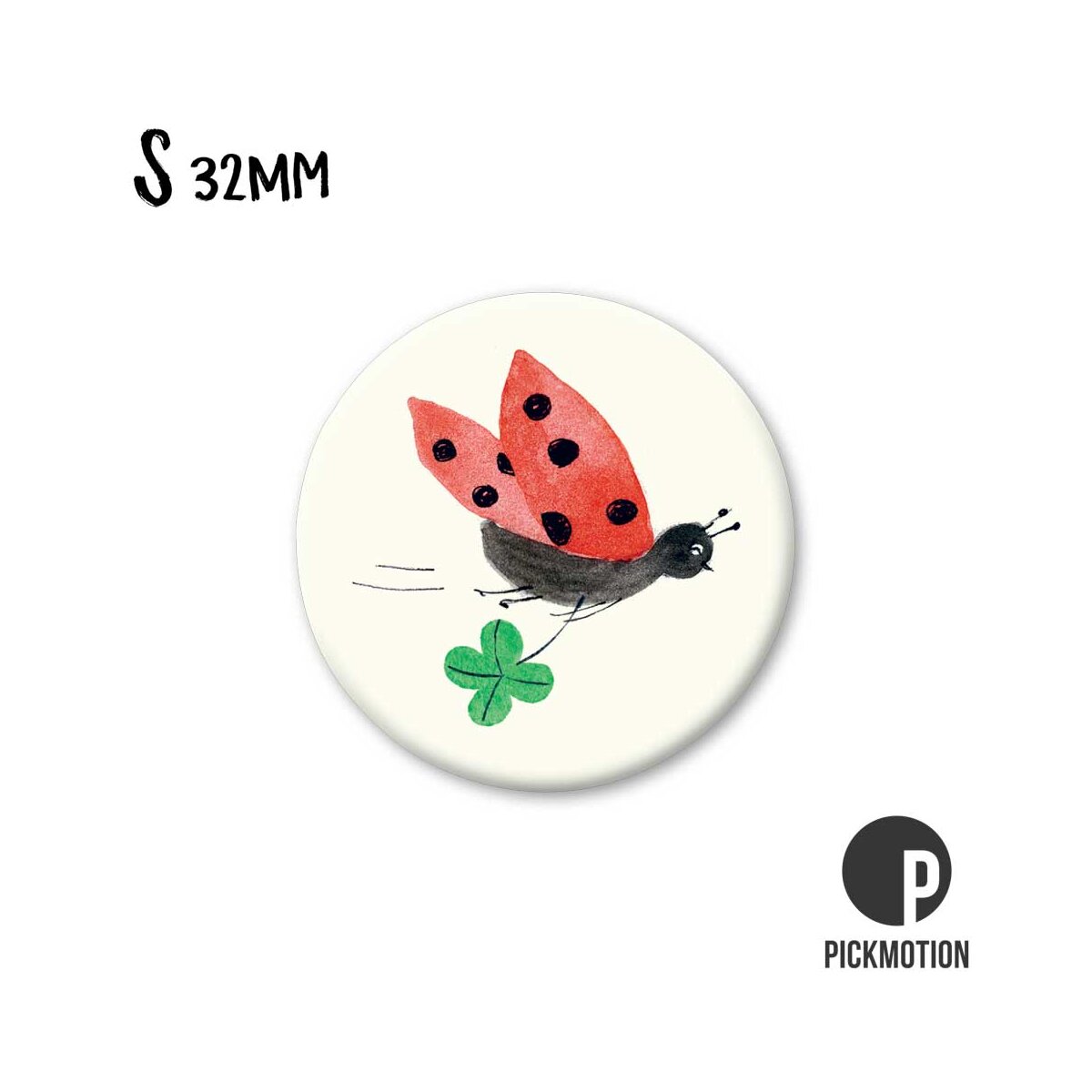 Magnet rund 32mm "Ladybug luck"