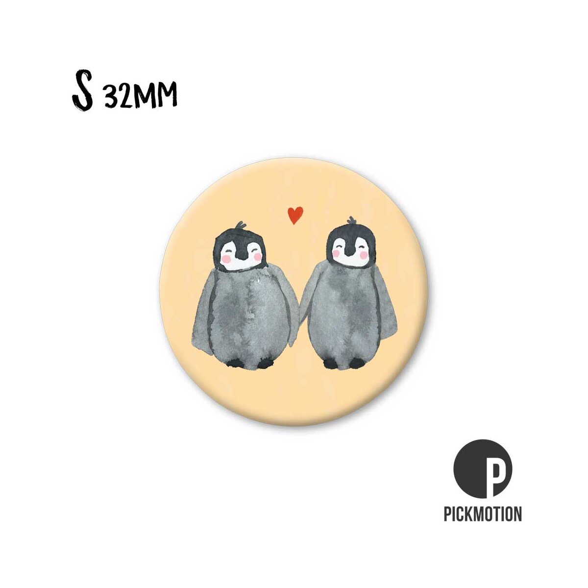 Magnet rund 32mm "Pinguin-Paar"