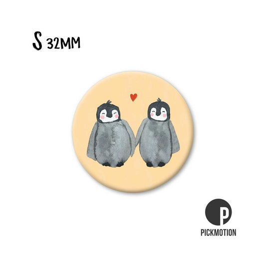 Magneet rond 32 mm "Pinguïnpaar"