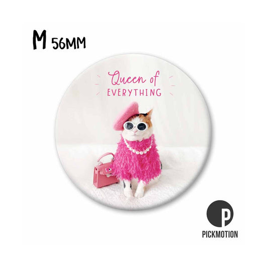 Magnet rund 56mm "Queen of everything cat"