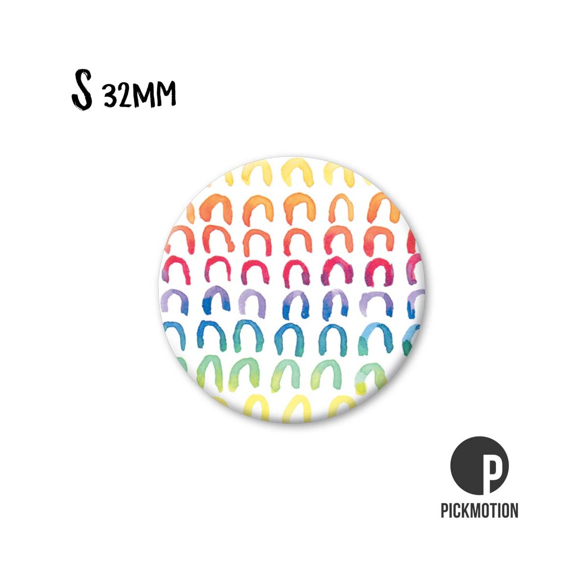 Magnet rund 32mm "Rainbow bows"