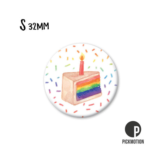 Magnet rund 32mm "Rainbow Cake"