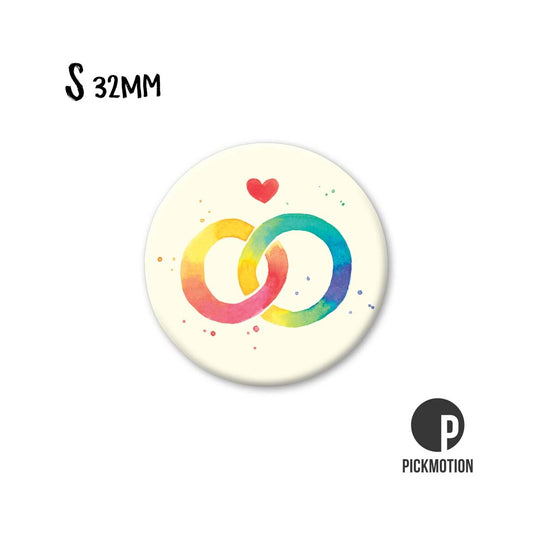 Magnet rund 32mm "Rainbow wedding rings"