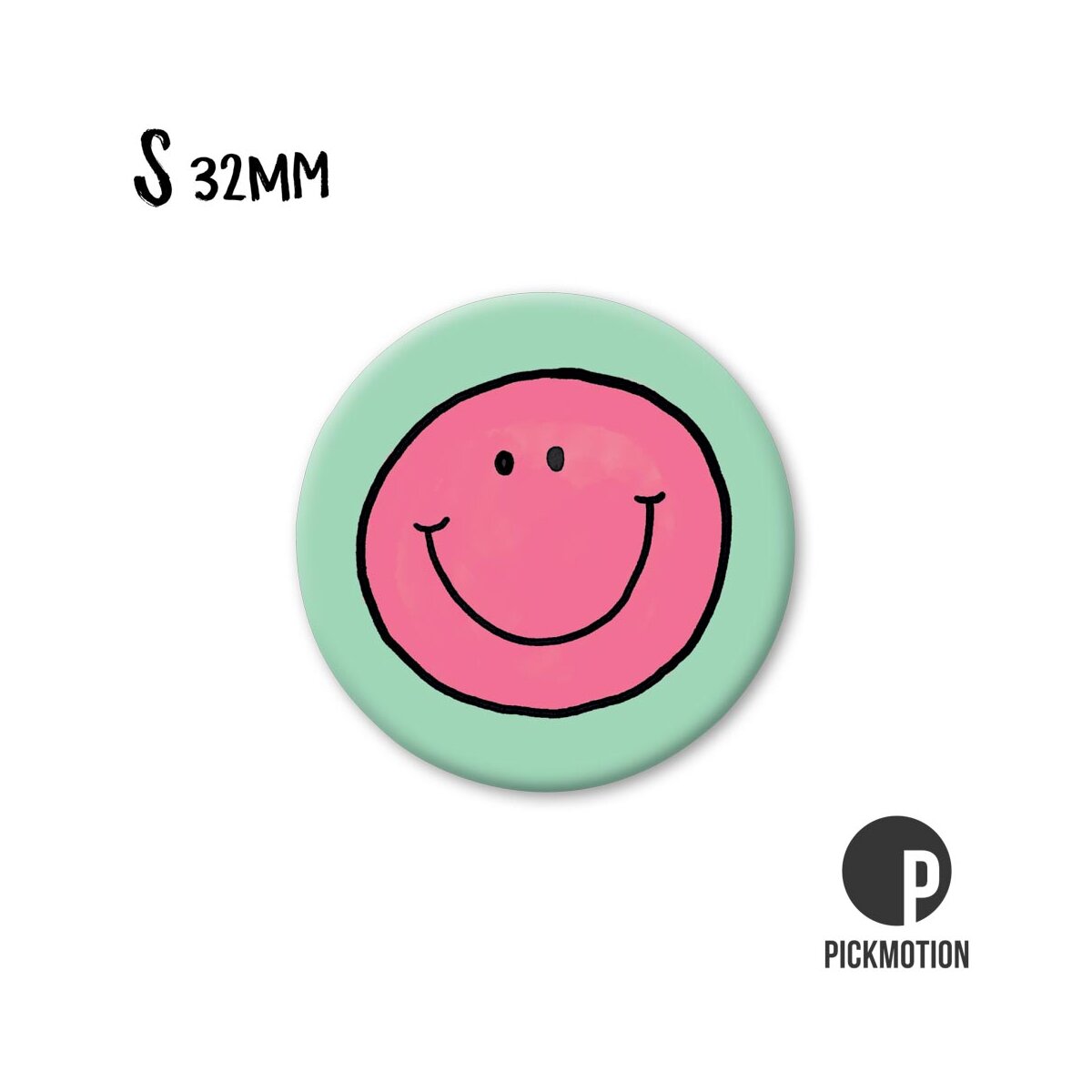Magnet rund 32mm "Smiley Rot"