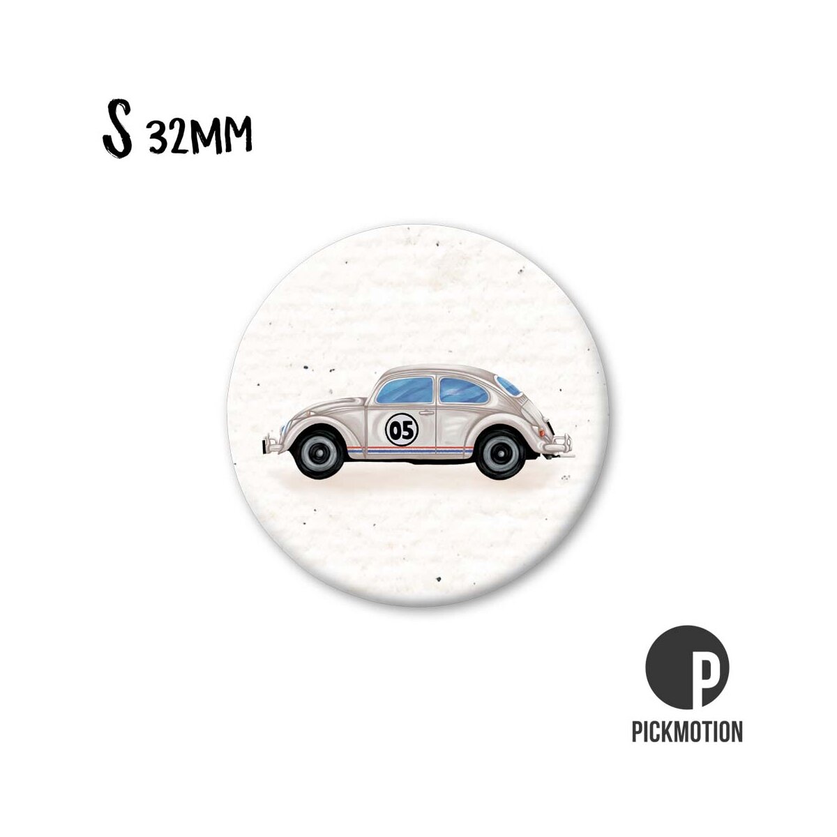 Round magnet 32mm "White Vintage car"