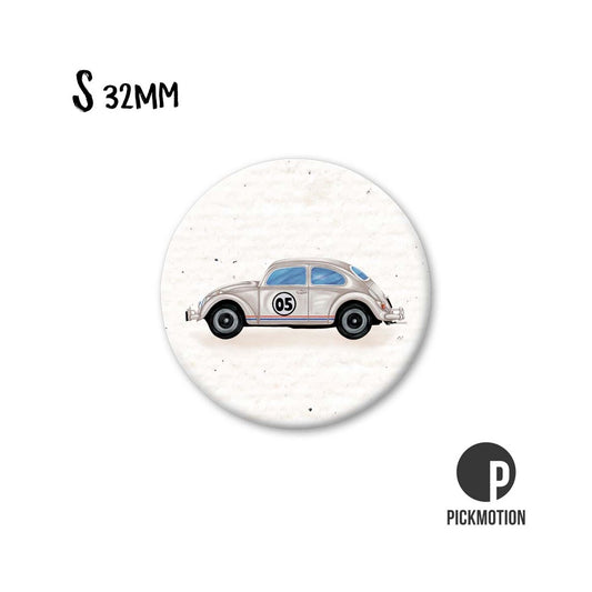 Magneet rond 32 mm "White Vintage car"